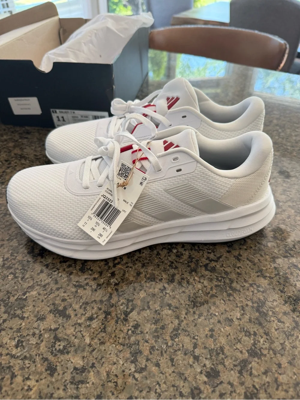Adidas Men’s White & Red Athletic Sneakers